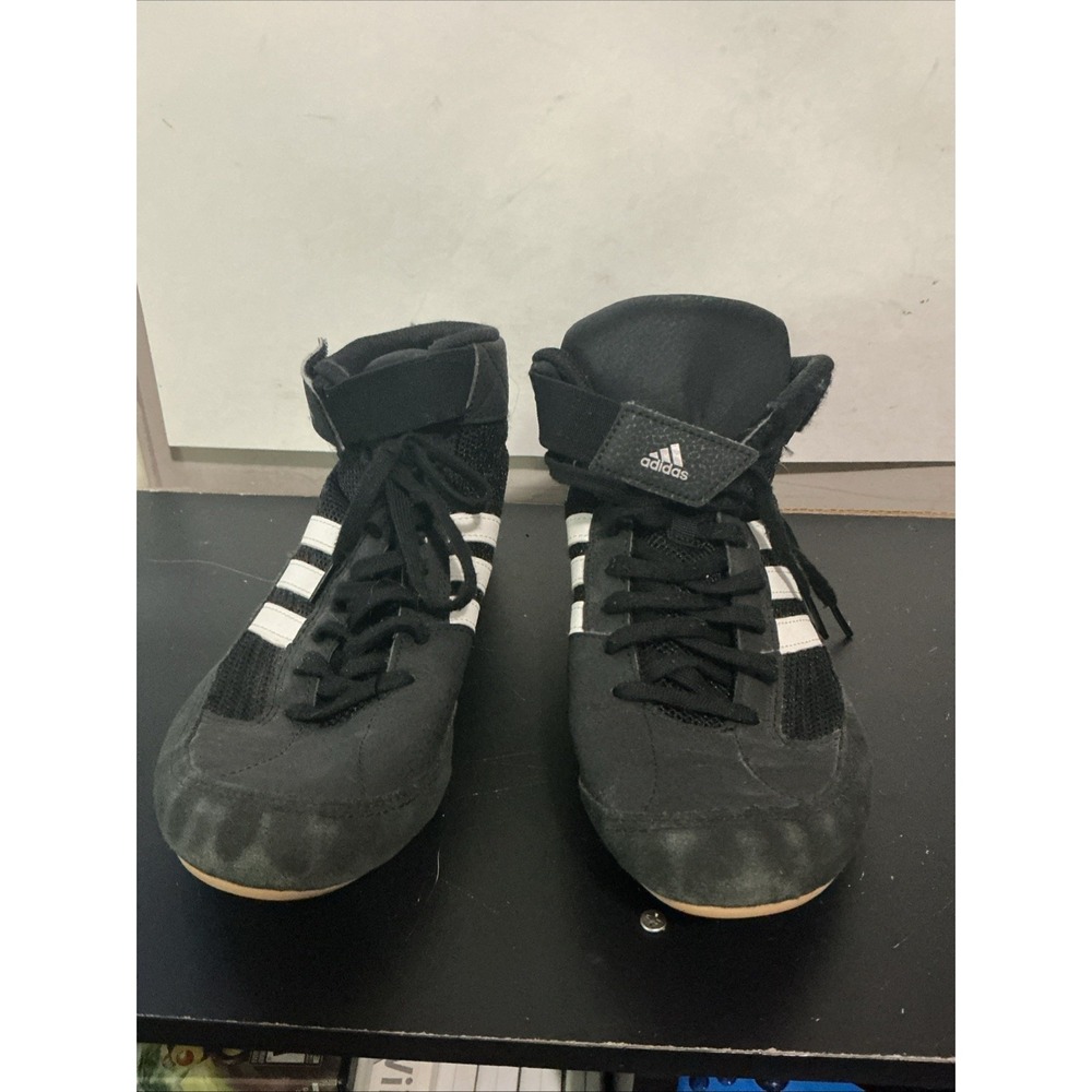 Adidas HVC 2 Mens 7.5 Black White Athletic Wrestling Shoes Sneakers AQ3325